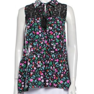 Kate Spade Greenhouse Floral Lace Yoke Blouse NWT